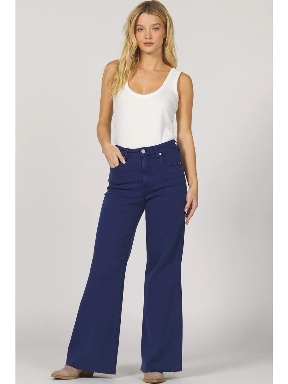 Dear John Fiona Wide Leg Jean High Rise in Naval Academy